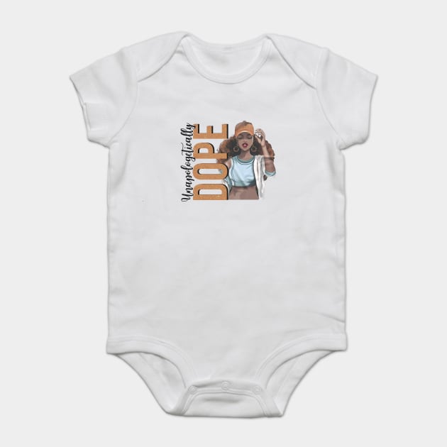 Unapologetically Dope, Black Woman, Black Girl Magic Baby Bodysuit by UrbanLifeApparel